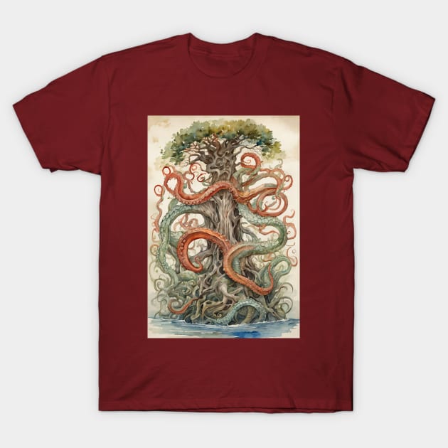 Nature and Tentacles T-Shirt by Elijah101